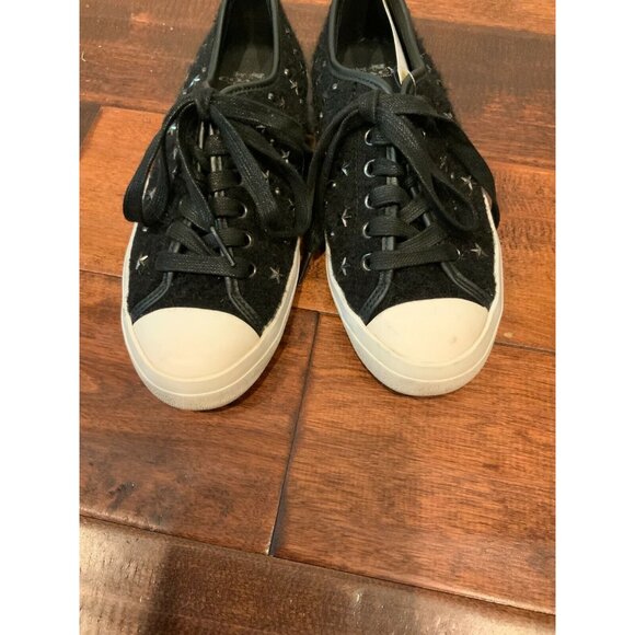 Coach "Empire Star" Black Wool Studded Lace-Up Sneakers, Size 6 (US), 36 (EUR) - Picture 4 of 9